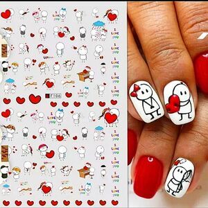 💞5/$18 I Love You Emoticons Nail Decal Stickers